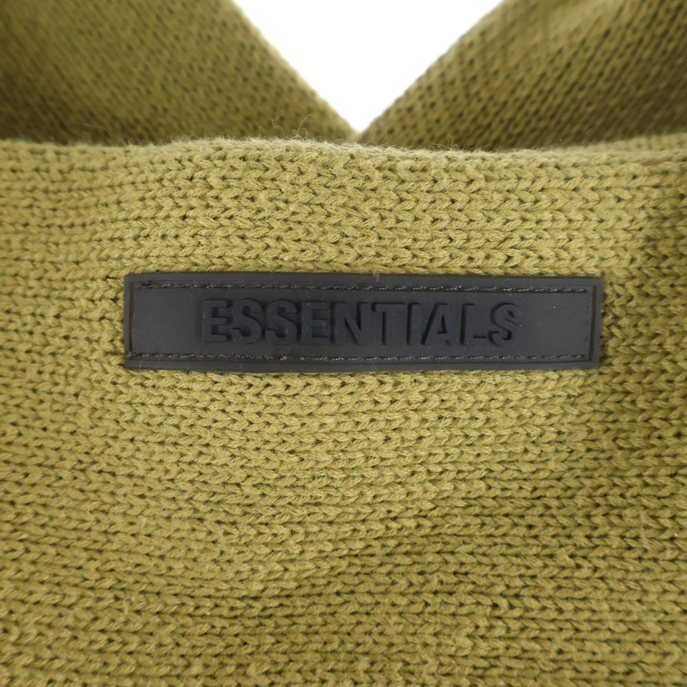 FEAR OF GOD ESSENTIALS(フィアオブゴッド エッセンシャルズ) フロントロゴエンブロイダリー プルオーバーニットフーディー パーカー ブラウン