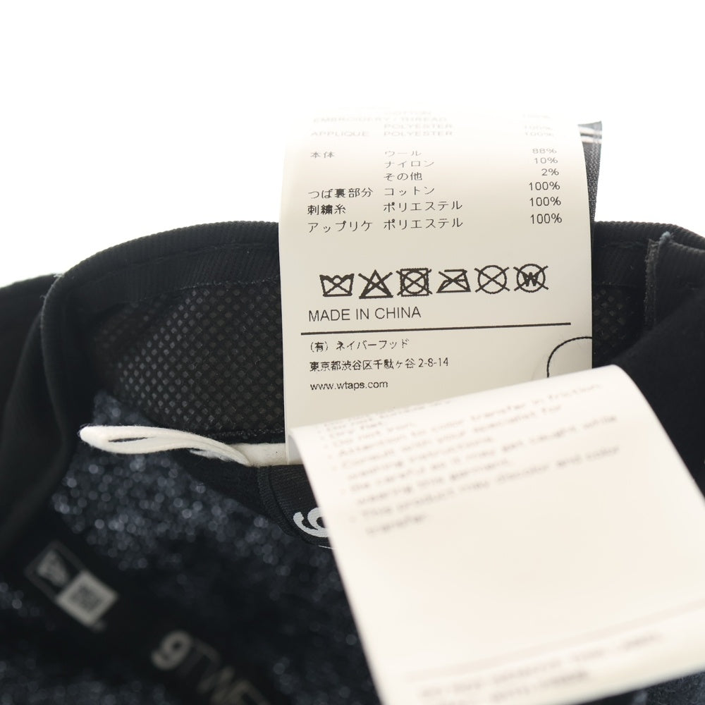 WTAPS(ダブルタップス) 25AW ×NEW ERA 9TWENTY CAP WONY FLANNEL ニューエラ ウール混 6パネル ベースボールキャップ 帽子 ブラック 252NENED-HT02