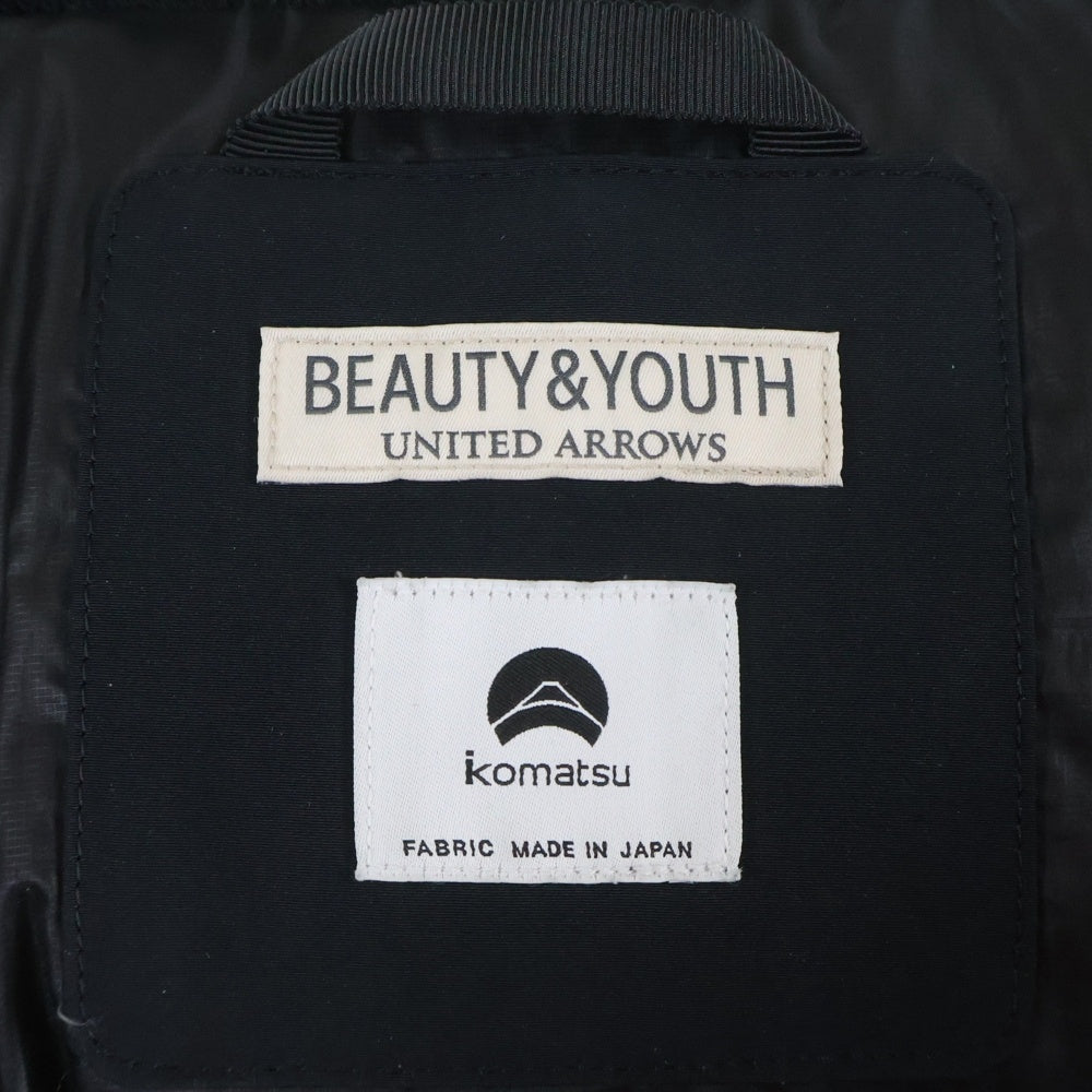 BEAUTY&YOUTH UNITED ARROWS(ビューティーアンドユースユナイテッドアローズ) ×KOMATSU 小松マテーレ フーデッド ジップアップダウンジャケット ブラック 1225-114-0193