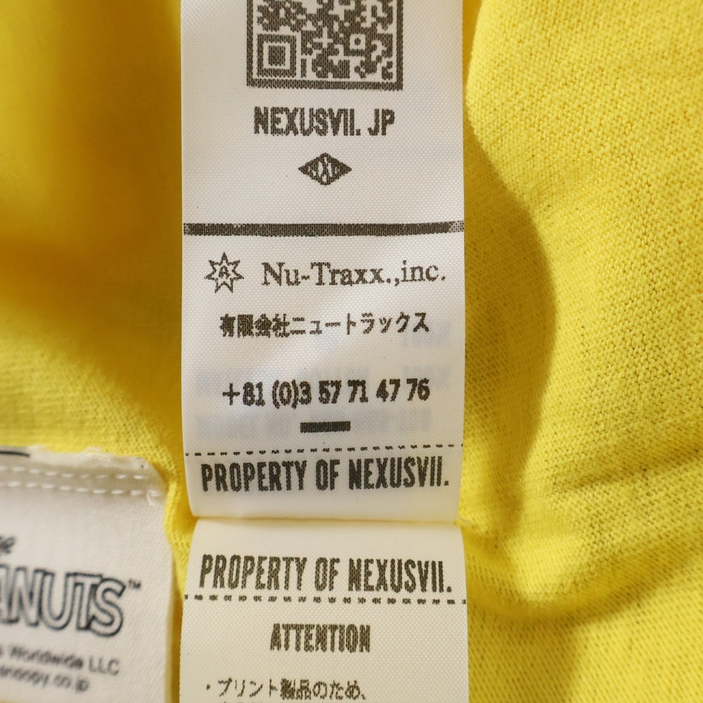 NEXUS7(ネクサスセブン) ×PEANUTS ピーナッツ チャーリーブラウン クルーネック半袖Tシャツ カットソー イエロー RGS-NGS-T0B