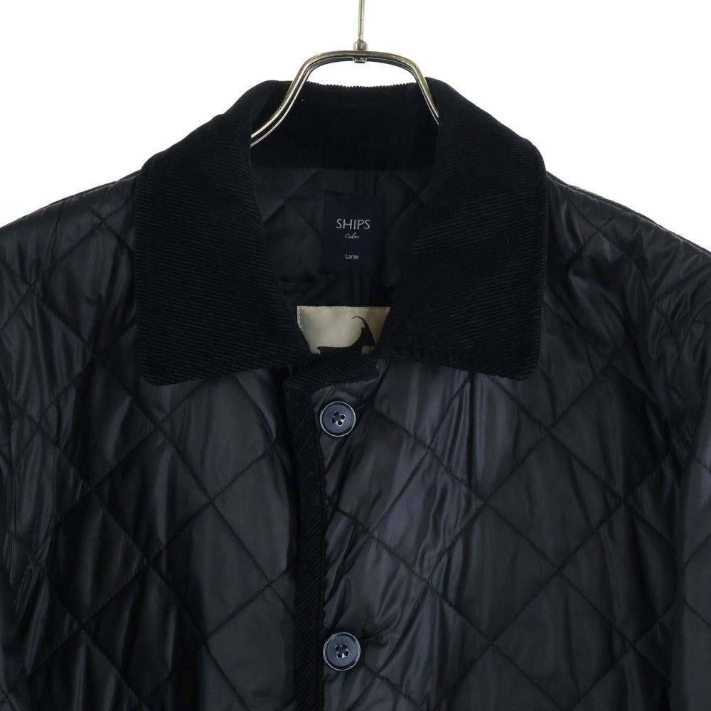 SHIPS(シップス) Quilted Jacket カシミヤ混 キルティングジャケット ブラック 801-45-0029