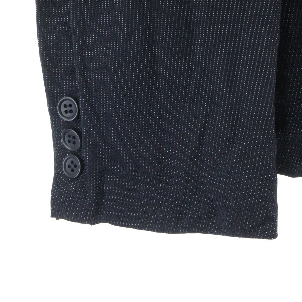 BLACK COMME des GARCONS(ブラックコムデギャルソン) 11AW AD2011 マイクロストライプ セットアップ スーツ 3B シングルテーラードジャケット パンツ ブラック 1H-J206