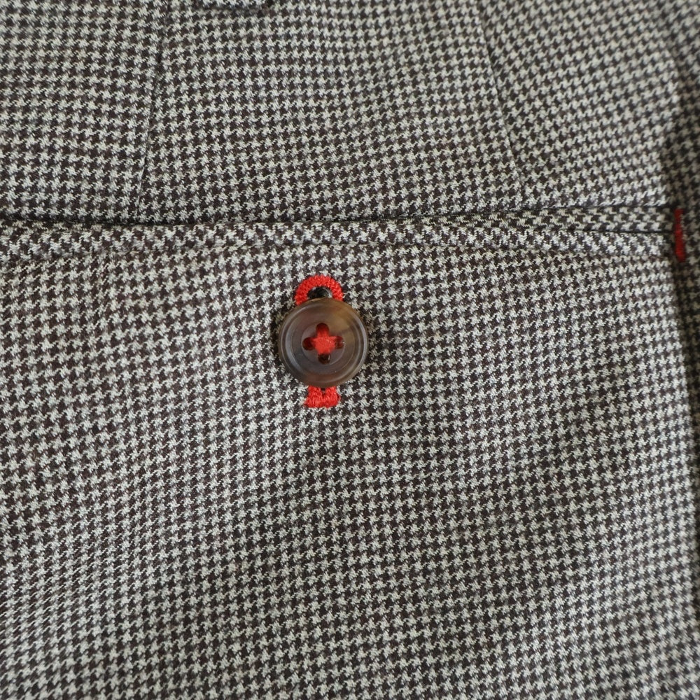 Paul Smith COLLECTION(ポールスミス コレクション) 千鳥格子 セットアップ スーツ 3ピース 2Bテーラードジャケット ジレ ベスト テーパードパンツ ブラウン