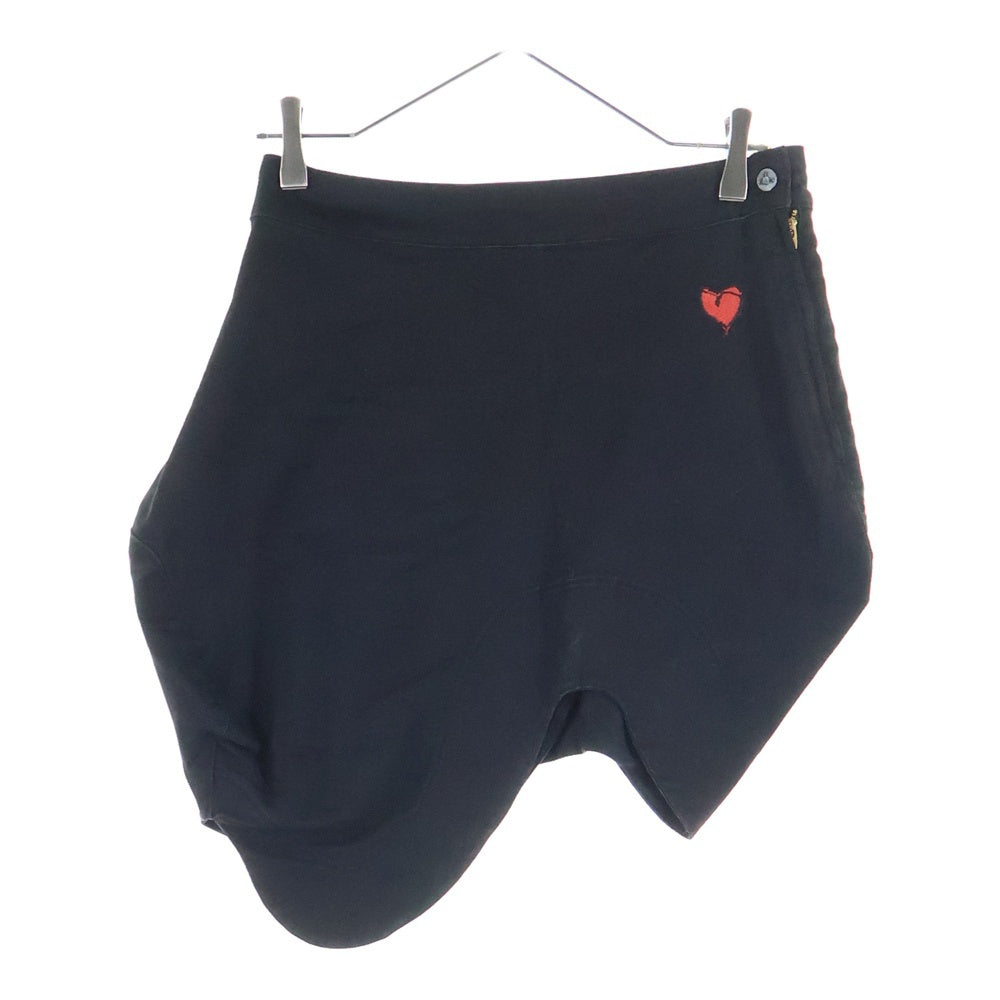 Vivienne Westwood Anglomania(ヴィヴィアンウエストウッドアングロマニア) × Lee リー ハートエンブロイダリー 変形 スカート ブラック レディース