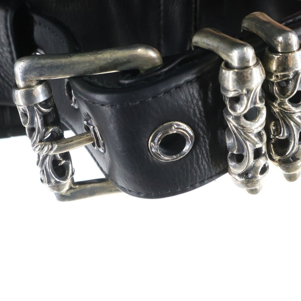 CHROME HEARTS(クロムハーツ) JJ DEAN HERMES JJディーン エルメス裏地 ダガージップ レザーダブルライダースジャケット ブラック/レッド レディース