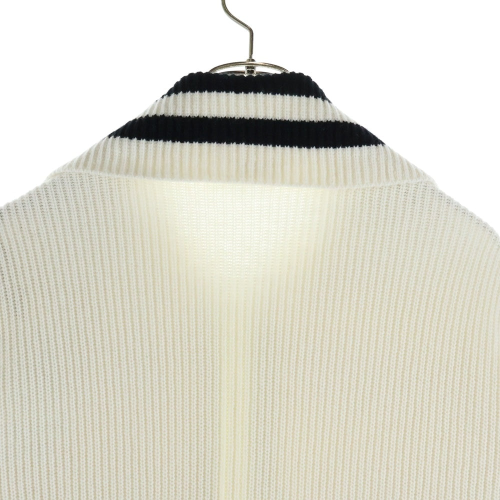 MONCLER(モンクレール) 23AW CARDIGAN TRICOT ウール ツイードニット切り替え ナイロン ハイネックダウンジャケット ホワイト レディース I20939B00002