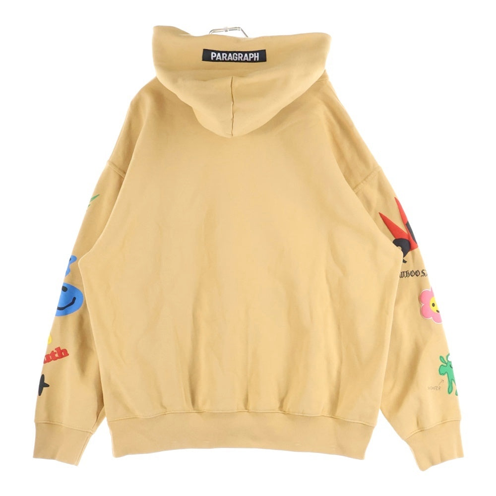 Paragraph(パラグラフ) STAR CITY HOODIE フロントアームプリント スウェット プルオーバーパーカー ブラウン