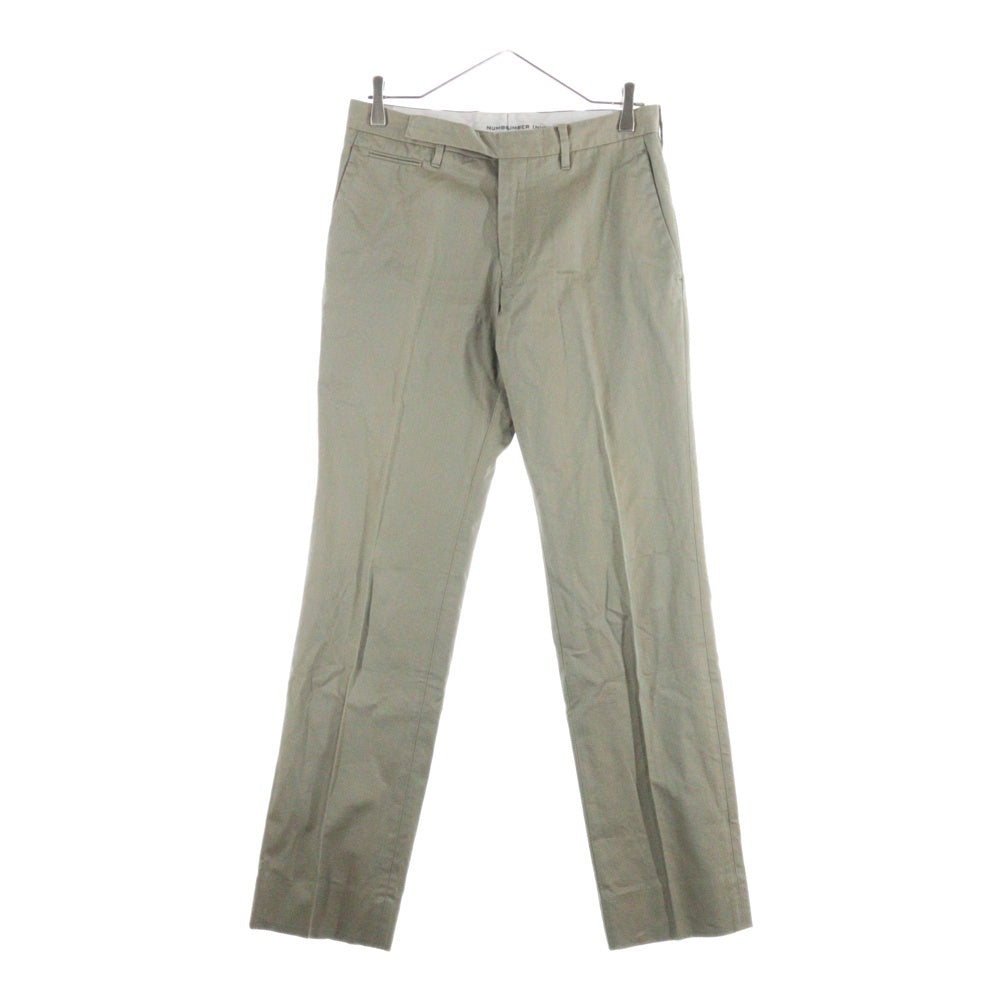 NUMBER (N)INE(ナンバーナイン) 宮下期 裏地タータンチェック柄 リフレクション ストライプ スラックスパンツ