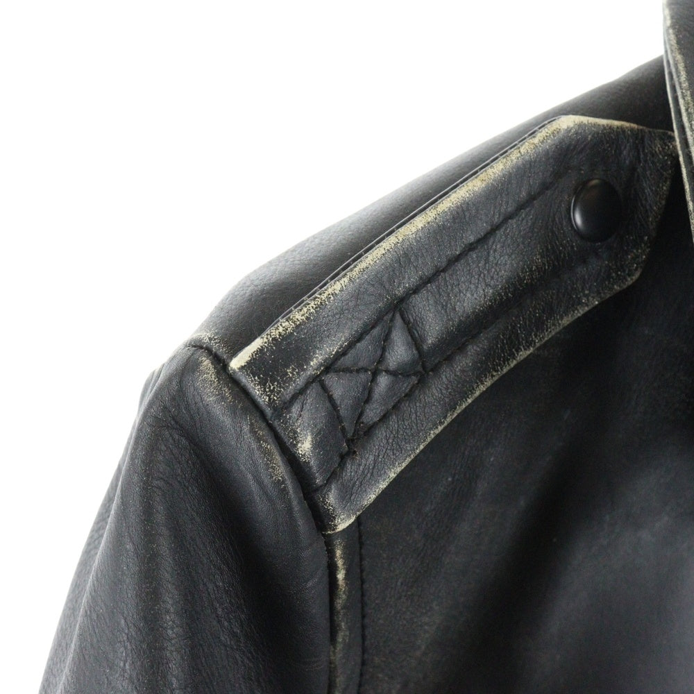 SCHOTT(ショット) POLICEMAN ポリスマン ジップアップ レザージャケット ブルゾン ブラック 3141005