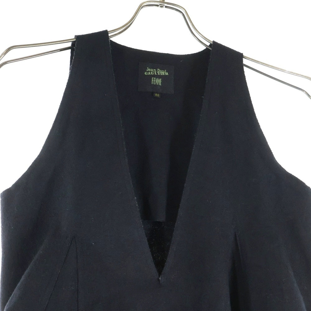 Jean Paul GAULTIER(ジャンポールゴルチエ) ノースリーブ フレアワンピースドレス レディース ブラック