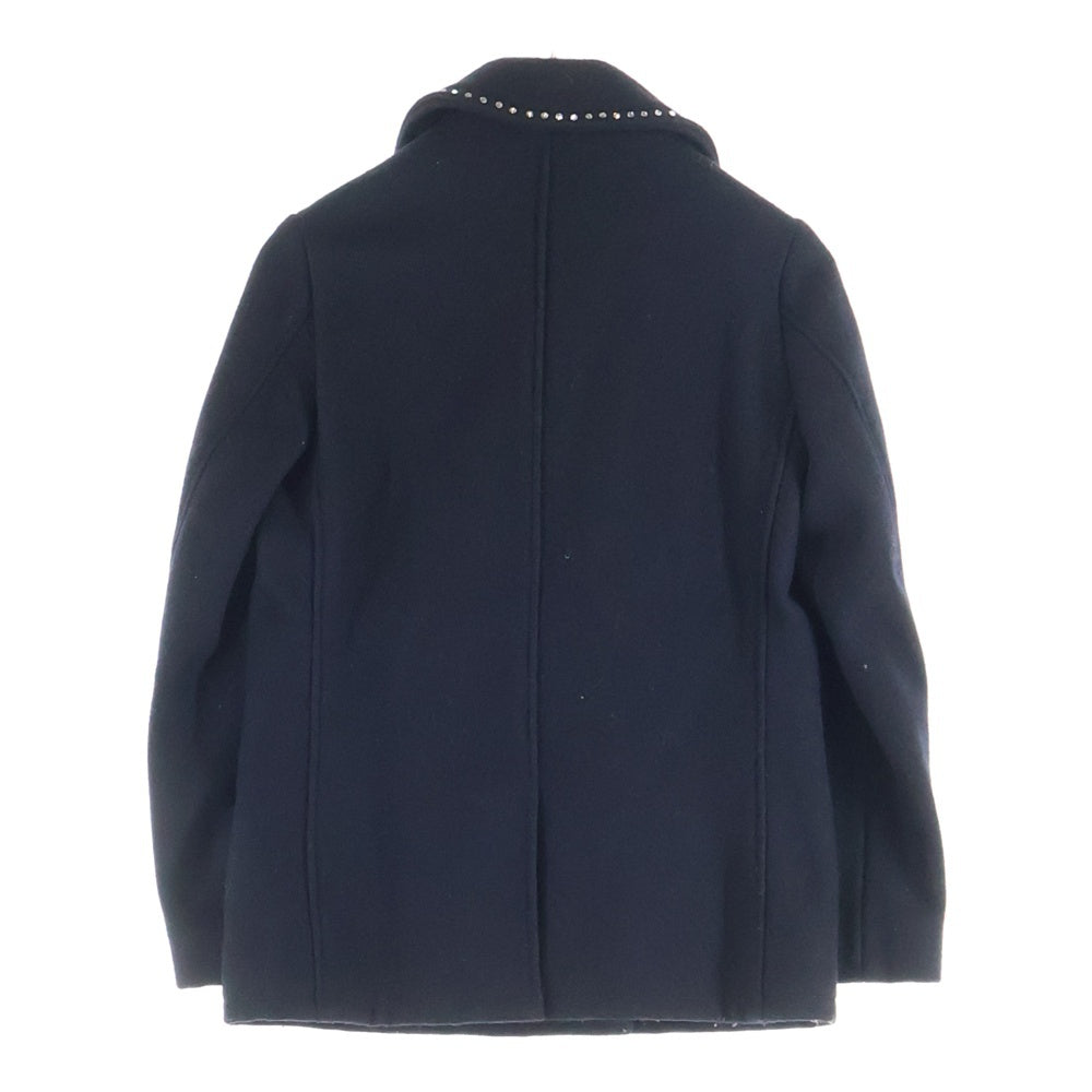 SCHOTT(ショット) ダイヤスタッズ ウールピーコート レディース ブラック