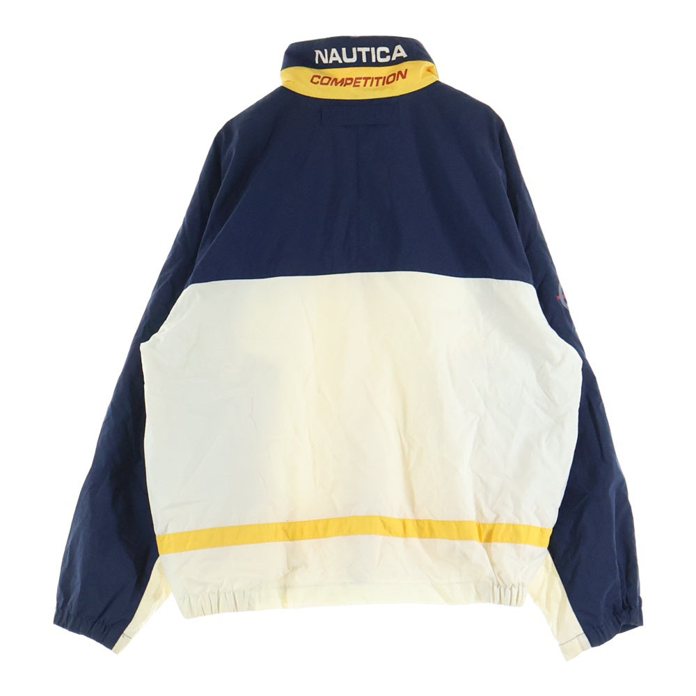 NAUTICA(ノーティカ) フロントロゴ ジップアップナイロンジャケット ネイビー/アイボリー