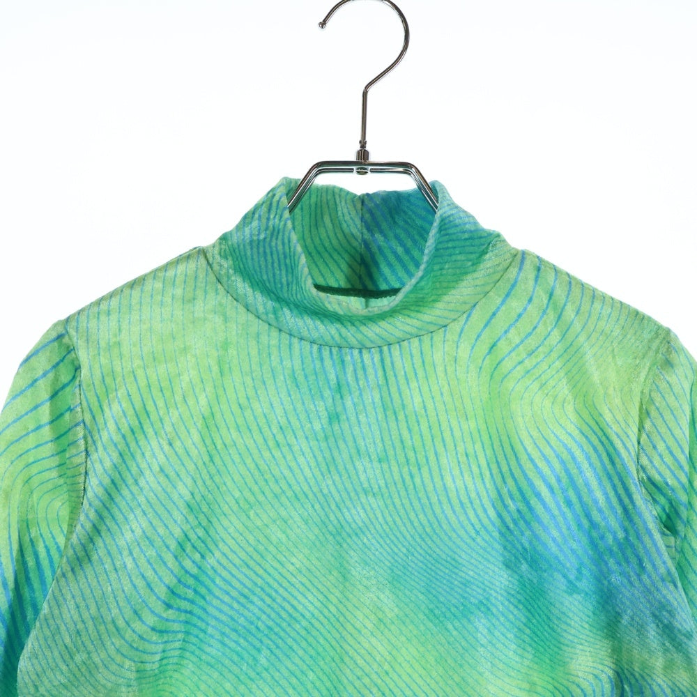 MAISON SPECIAL(メゾンスペシャル ) クラッシュドベロアシャツ 長袖Tシャツ ロンT グリーン 21232415811