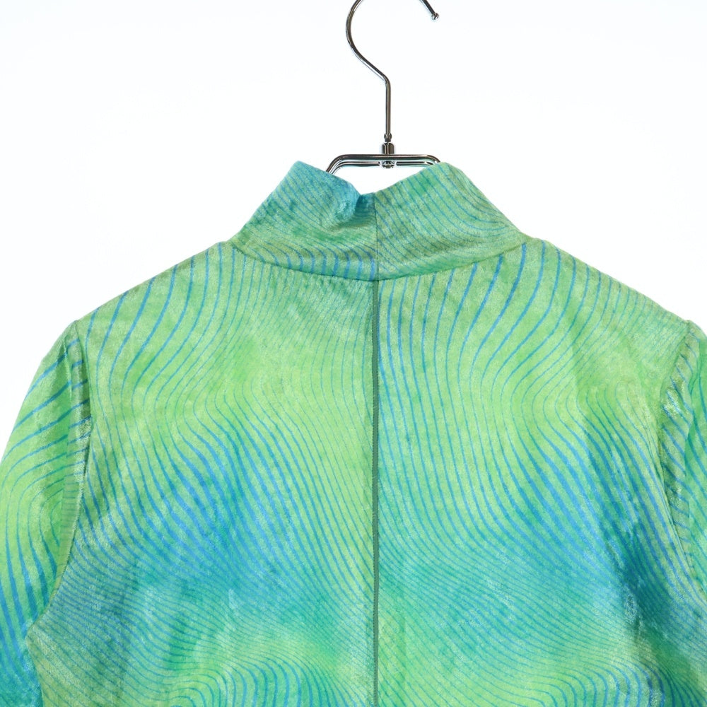 MAISON SPECIAL(メゾンスペシャル ) クラッシュドベロアシャツ 長袖Tシャツ ロンT グリーン 21232415811