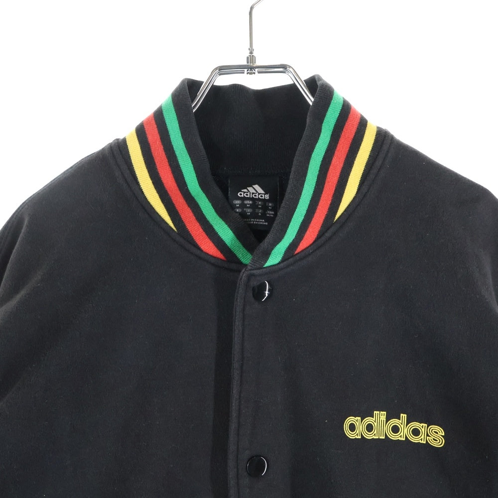 adidas(アディダス) ロゴプリント スウェットスタジアムジャケット スタジャン ブラック JD2017