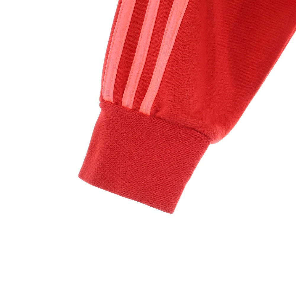 adidas(アディダス) 3 Stripes CREW S ロゴ刺繍 クルーネックスウェットトレーナー レッド EJ9693