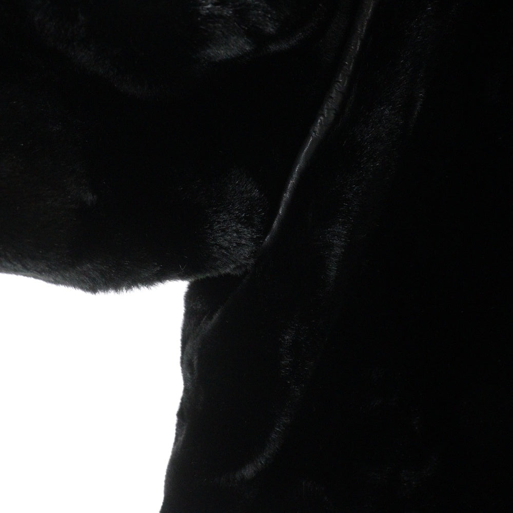 YVES SAINT LAURENT(イヴサンローラン) アクリルコットン ロングコート ブラック レディース