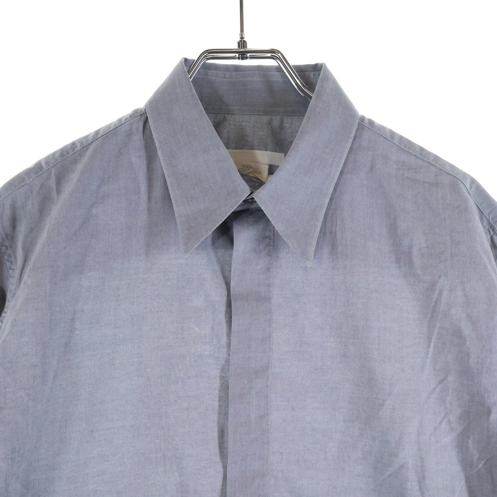 HELMUT LANG(ヘルムートラング) 比翼 ロングスリーブ スタンドカラーシャツ グレー