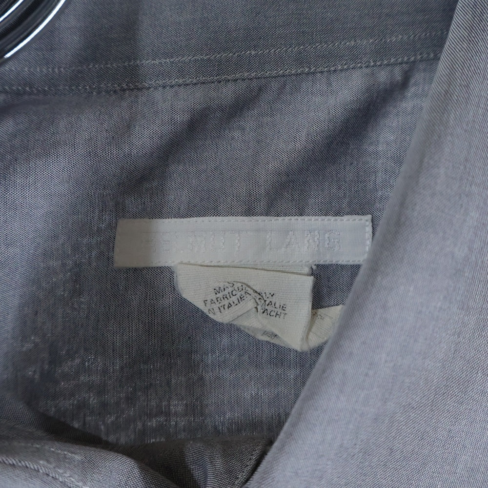 HELMUT LANG(ヘルムートラング) 比翼 ロングスリーブ スタンドカラーシャツ グレー