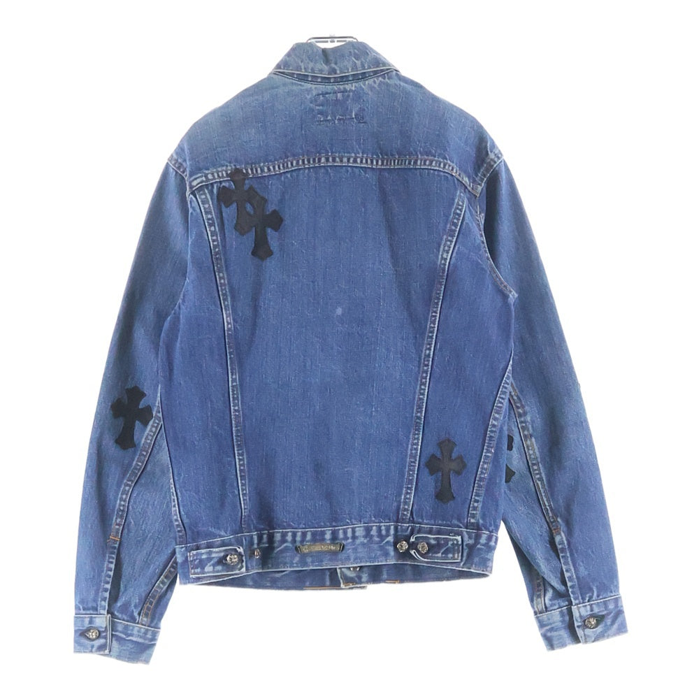 CHROME HEARTS(クロムハーツ) × Levi's VNTG Leather Cross Patch Denim Jacket Size × リーバイス ヴィンテージ レザークロスパッチ デニムジャケット インディゴ