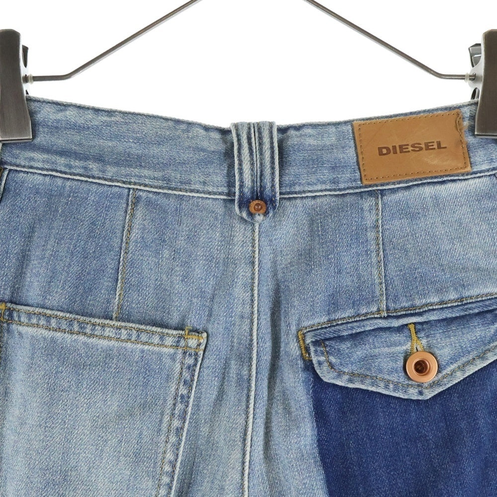 DIESEL(ディーゼル) マルチポケット 素材切り替え ジップアップ デニムパンツ インディゴ