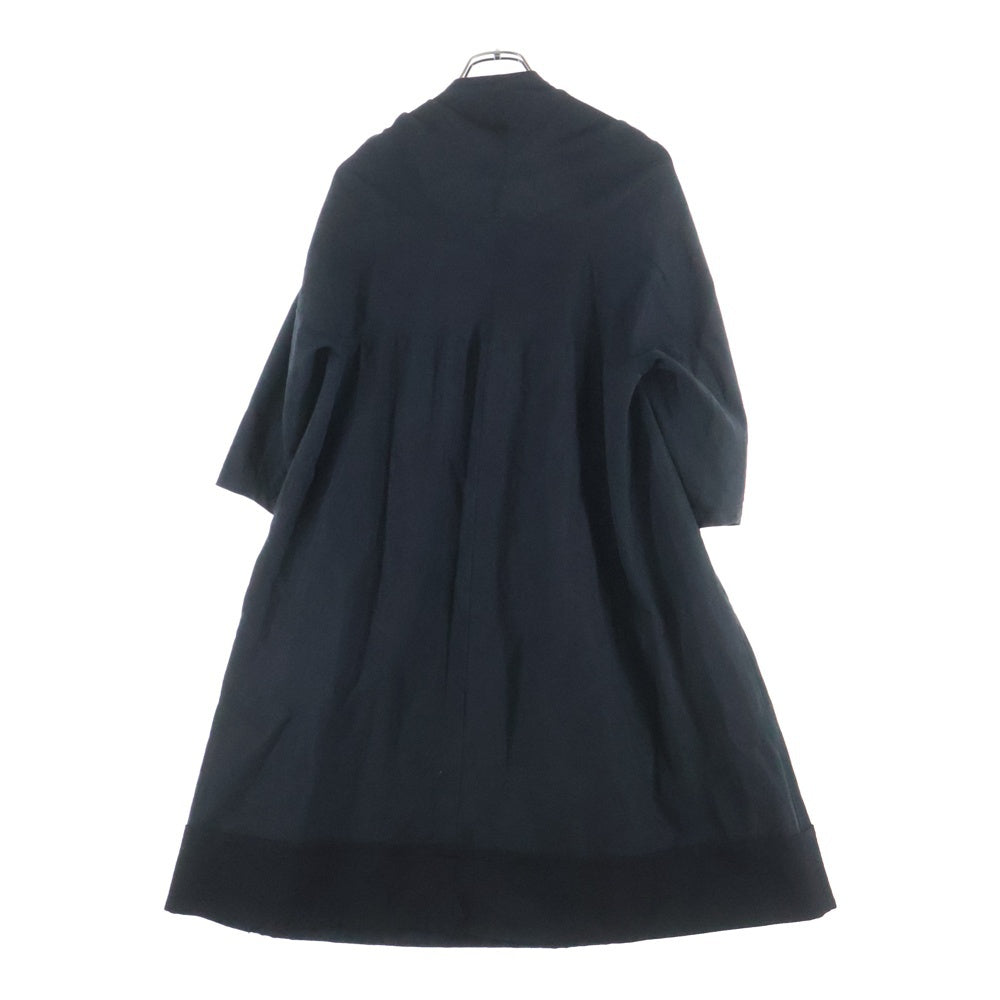 tricot COMME des GARCONS(トリコ コム デ ギャルソン) 14AW AD2014 ネック変形デザイン リネン混 7分袖ワンピース ブラック レディース TN-O005