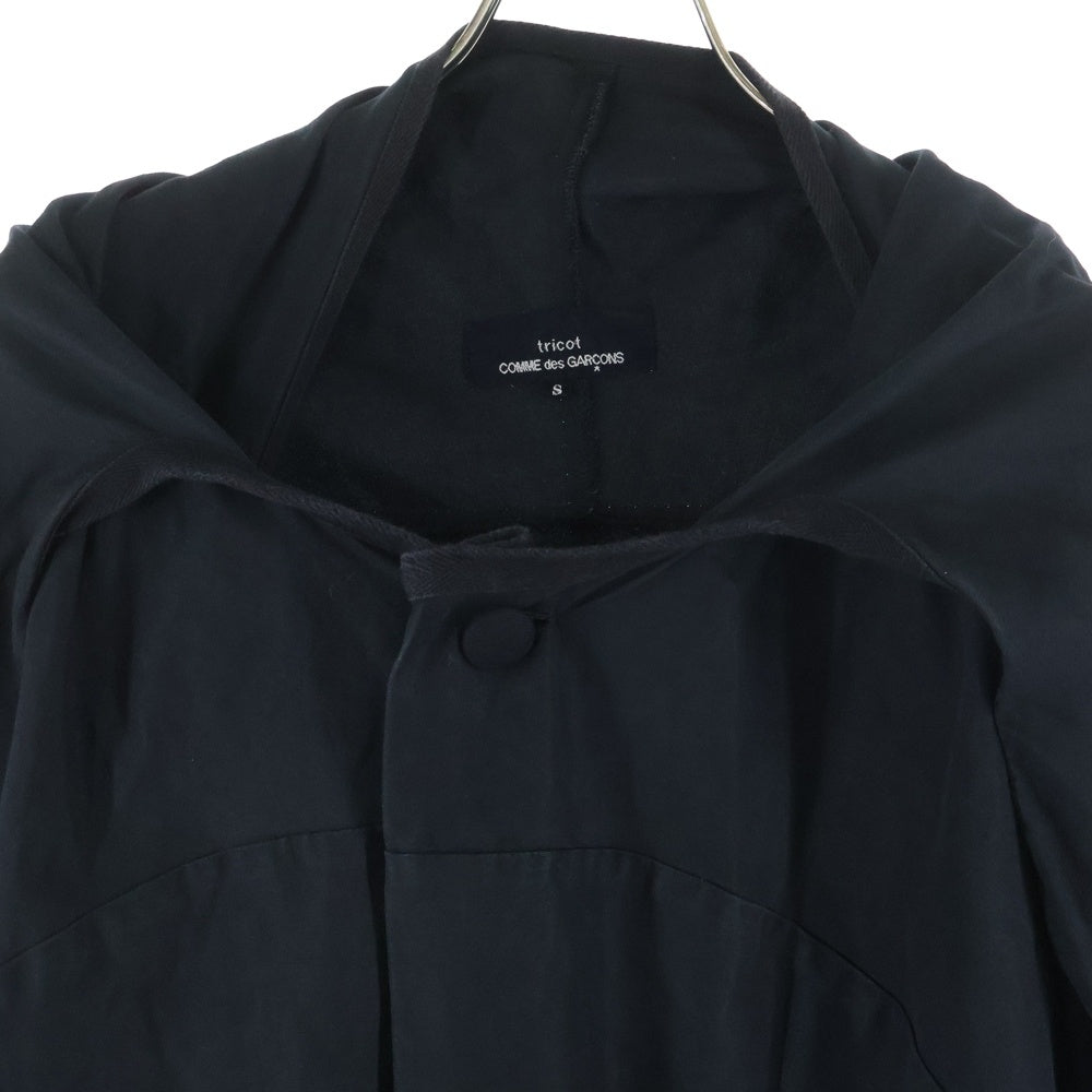 tricot COMME des GARCONS(トリコ コム デ ギャルソン) 14AW AD2014 ネック変形デザイン リネン混 7分袖ワンピース ブラック レディース TN-O005