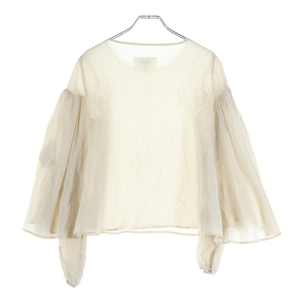 MM6 Maison Margiela(エムエムシックスメゾンマルジェラ) 17SS ストライプ柄 変形デザイン 長袖ブラウス シャツ アイボリー レディース S32NC0467 S47402