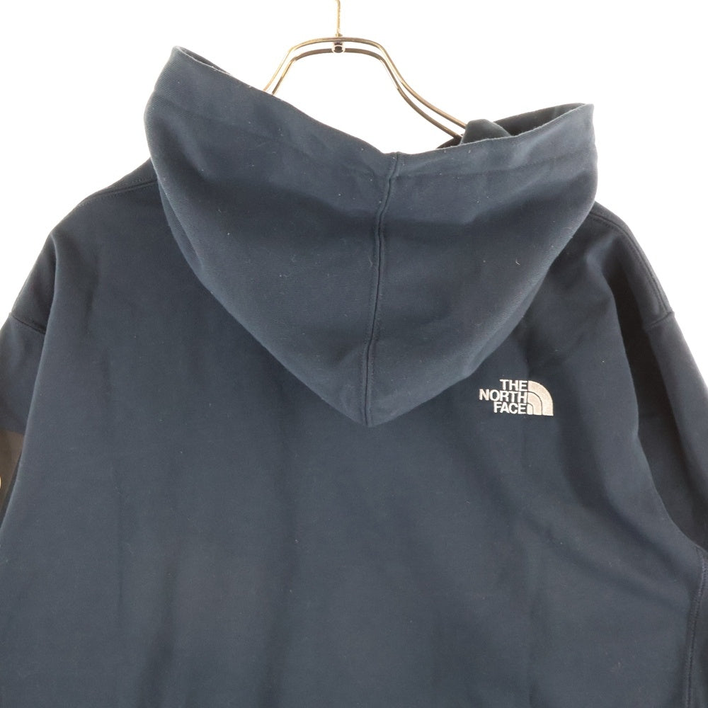 THE NORTH FACE(ザノースフェイス) アームスクエアーロゴデザイン カンガルーポケット フーデッド スウェット パーカ ネイビー NT11953