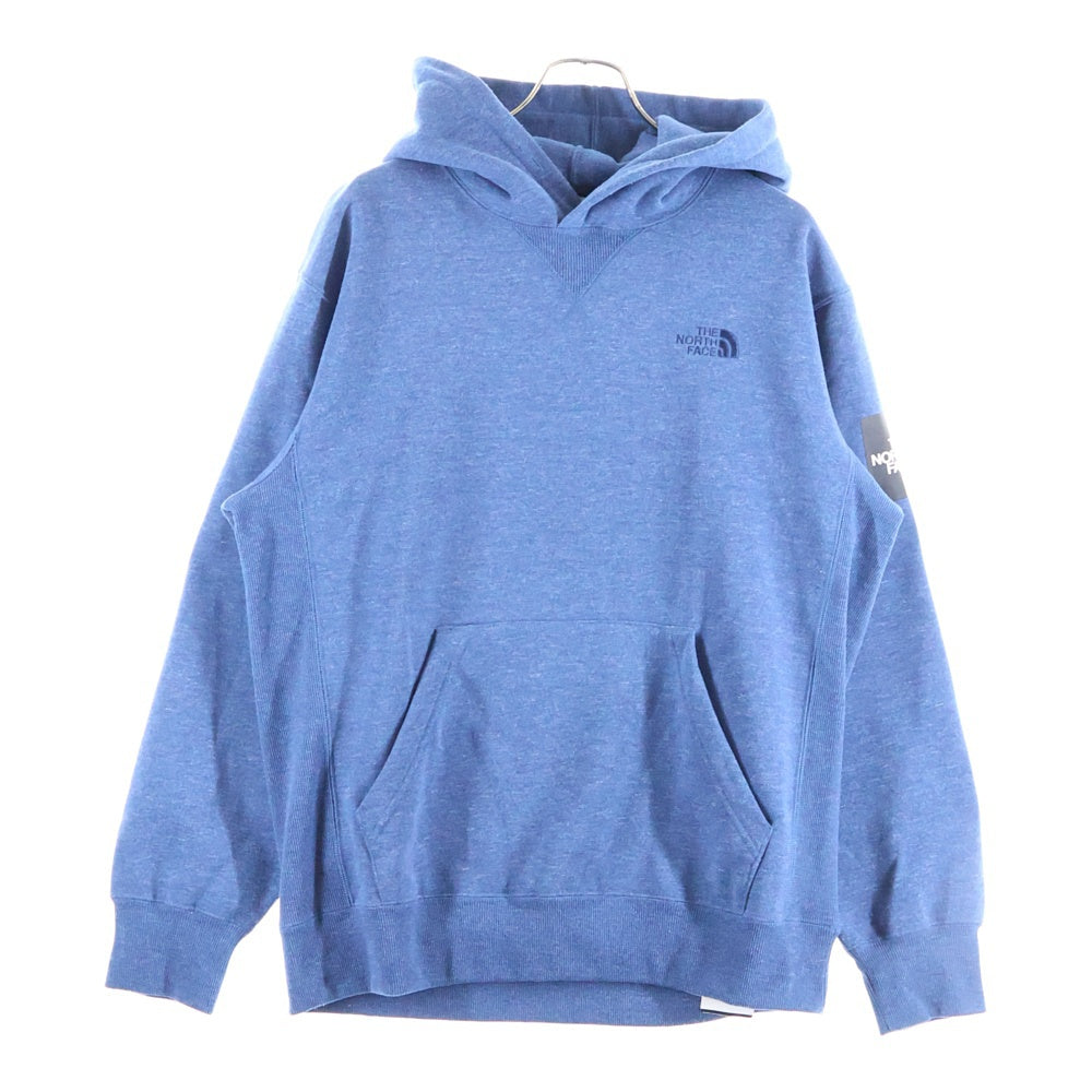 THE NORTH FACE(ザノースフェイス) アームスクエアーロゴデザイン カンガルーポケット フーデッド スウェット パーカ ブルー NT61835