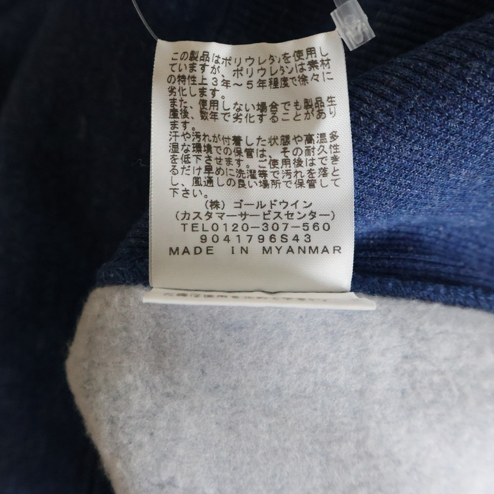 THE NORTH FACE(ザノースフェイス) アームスクエアーロゴデザイン カンガルーポケット フーデッド スウェット パーカ ブルー NT61835