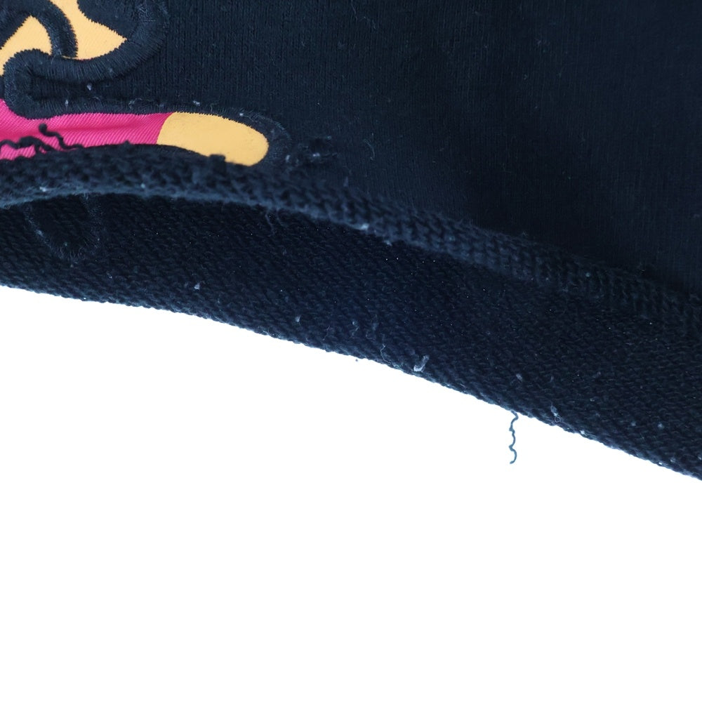 ICE CREAM(アイスクリーム) サイドロゴデザイン マルチポケット ドローストリング ハーフスウェットパンツ ブラック 491-6100