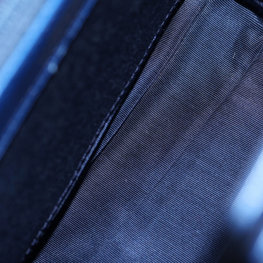 GIANNI VERSACE(ジャンニ ヴェルサーチ) リボンハンドル レザー ハンドバック ブルー レディース