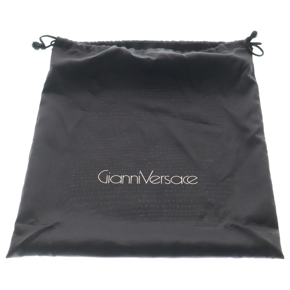 GIANNI VERSACE(ジャンニ ヴェルサーチ) リボンハンドル レザー ハンドバック ブルー レディース