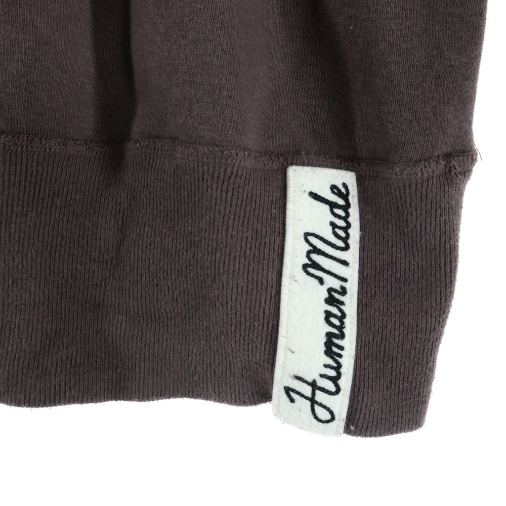 HUMAN MADE(ヒューマンメイド) 25SS TSURIAMI SWEATSHIRT フロントダックプリント Vガゼット クルーネック スウェットトレーナー ブラウン HM29CS014