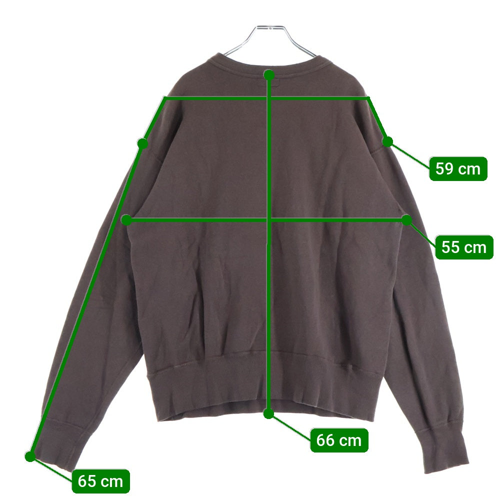 HUMAN MADE(ヒューマンメイド) 25SS TSURIAMI SWEATSHIRT フロントダックプリント Vガゼット クルーネック スウェットトレーナー ブラウン HM29CS014