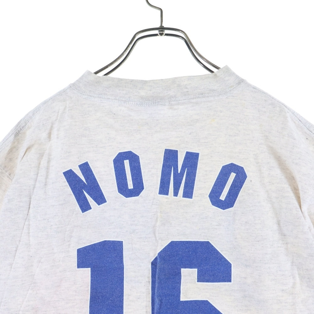 NO BRAND(ノーブランド) 90s VINTAGE STARTER 野茂英雄 ドジャーズ 16 Tシャツ グレー