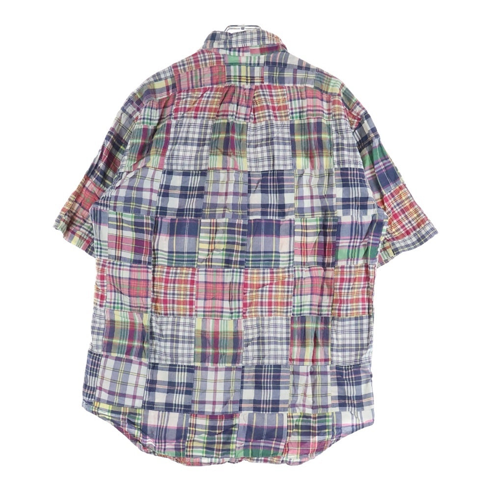 RALPH LAUREN(ラルフローレン) 90s VINTAGE BLAKE チェック パッチワーク 半袖シャツ マルチカラー