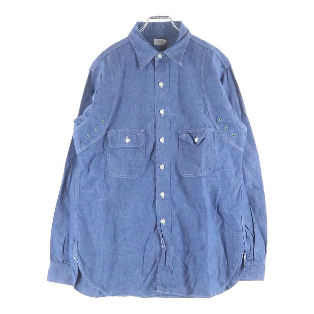 WAREHOUSE(ウェアハウス) シャンブレー ワークシャツ ブルー