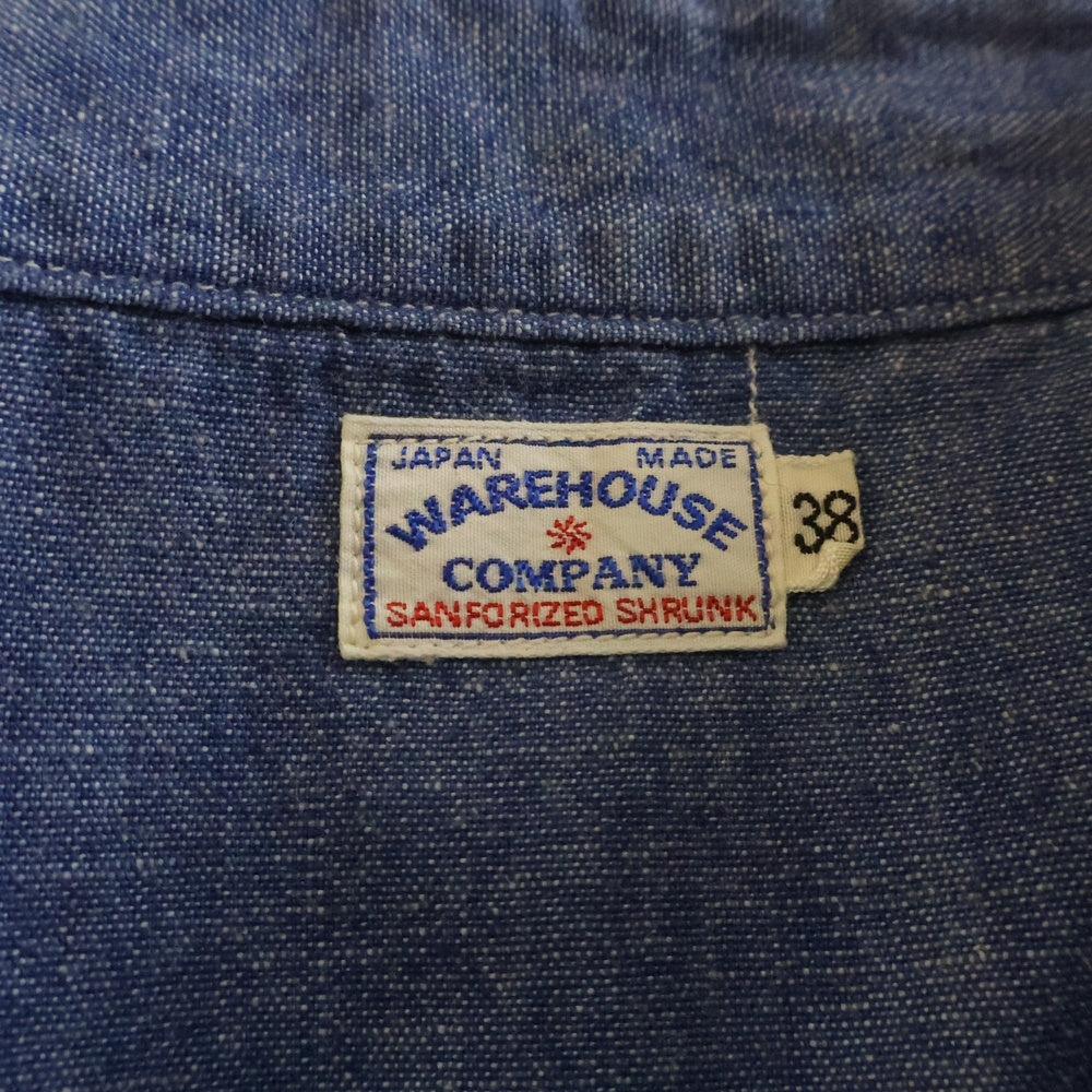 WAREHOUSE(ウェアハウス) シャンブレー ワークシャツ ブルー