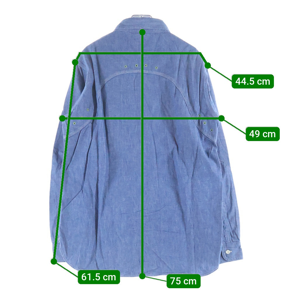 WAREHOUSE(ウェアハウス) シャンブレー ワークシャツ ブルー