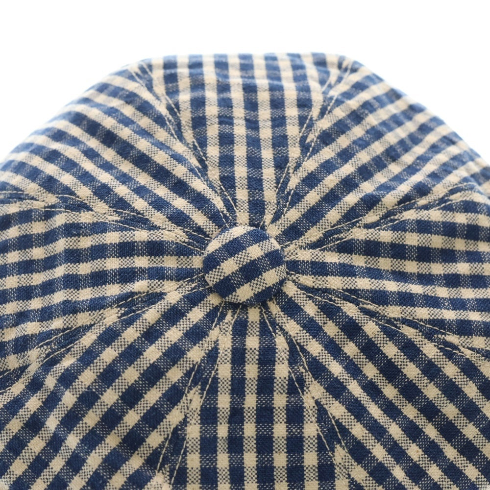 WAREHOUSE(ウェアハウス) ×KIJIMA TAKAYUKI チェック デニムキャスケット キジマタカユキ インディゴ/ホワイト