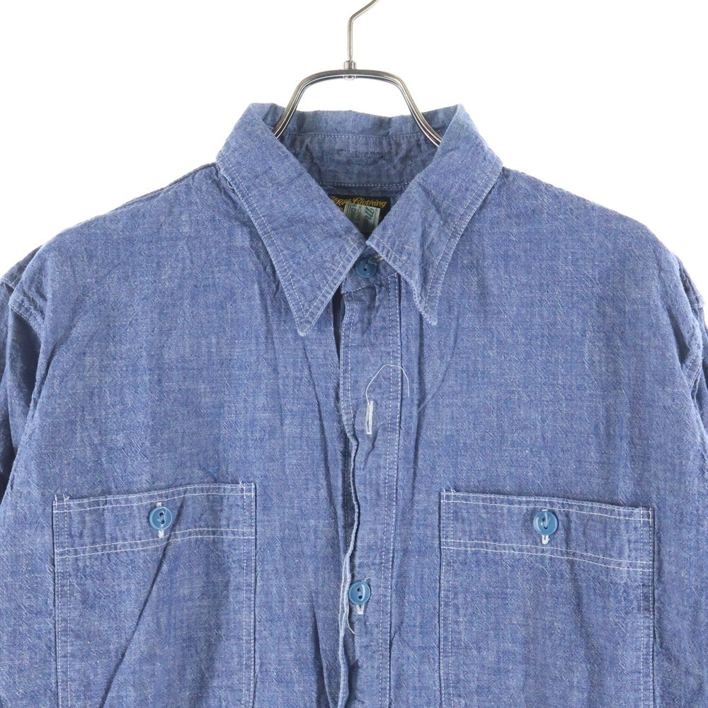 SUGAR CANE(シュガーケーン) シャンブレー ワークシャツ ブルー
