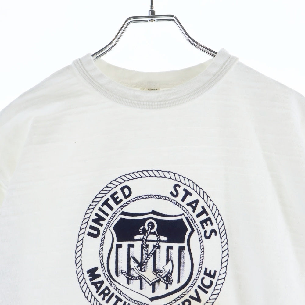 WAREHOUSE(ウェアハウス) US MARITIME SERVICE Tシャツ 半袖 ホワイト