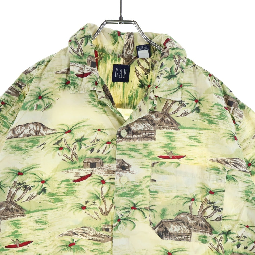 GAP(ギャップ) 90s VINTAGE 紺タグ ハワイアンシャツ オープンカラー ライトグリーン