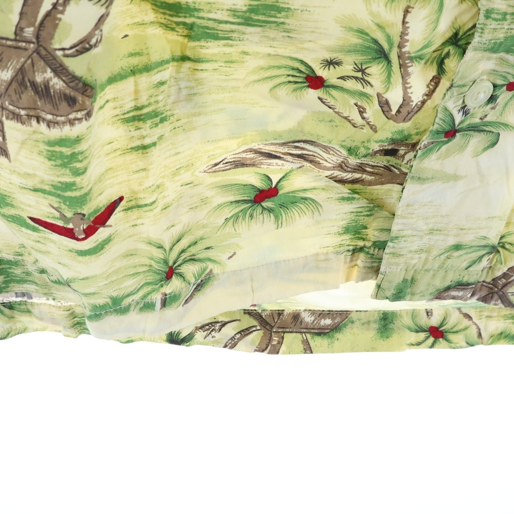 GAP(ギャップ) 90s VINTAGE 紺タグ ハワイアンシャツ オープンカラー ライトグリーン