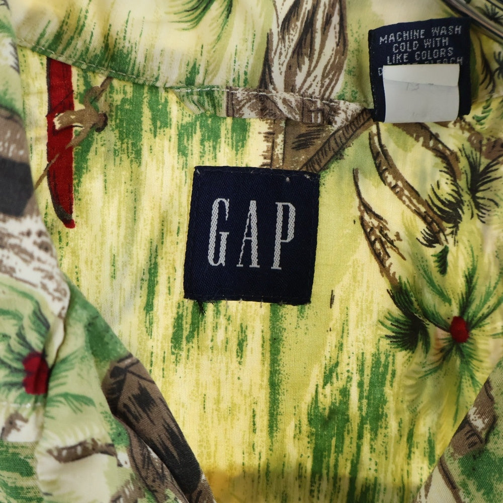 GAP(ギャップ) 90s VINTAGE 紺タグ ハワイアンシャツ オープンカラー ライトグリーン