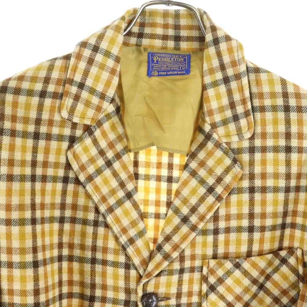 PENDLETON(ペンドルトン) 60s VINTAGE チェック柄 ウール テーラードジャケット ブラウン