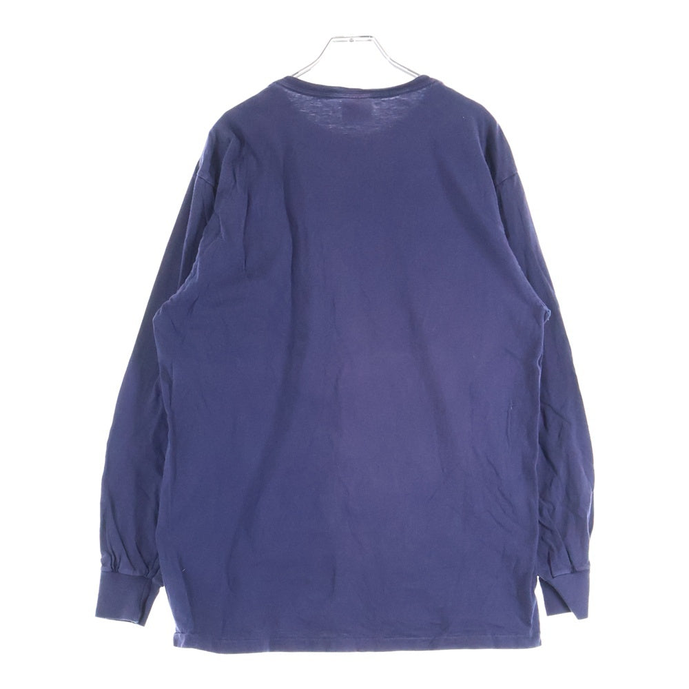 POLO RALPH LAUREN(ポロラルフローレン) 90s VINTAGE ワンポイント 胸ポケット 長袖Tシャツ ネイビー