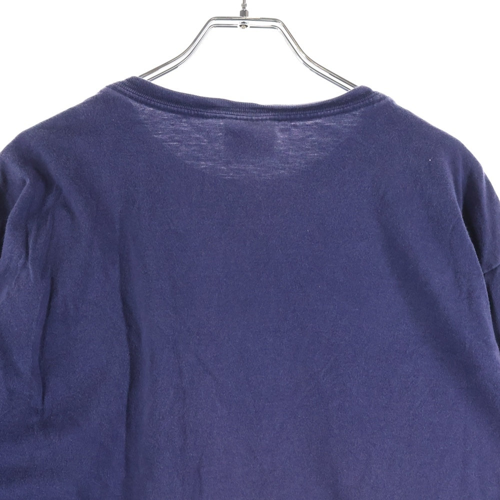 POLO RALPH LAUREN(ポロラルフローレン) 90s VINTAGE ワンポイント 胸ポケット 長袖Tシャツ ネイビー